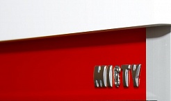 Misty Тумба с раковиной Джулия QVATRO 75 конус, 3 ящика, красная – фотография-4