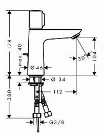 Hansgrohe Смеситель Talis Select E 71750000 для раковины, с донным клапаном – фотография-3