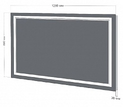 Бриклаер Зеркало Эстель-2 120 LED, сенсор на корпусе, часы – фотография-2