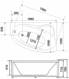 BellSan Акриловая ванна Глория 169x109 R с гидромассажем – фотография-4