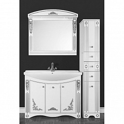 Водолей Мебель для ванной "Кармен 120" белая/серебро – фотография-3