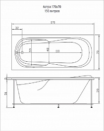 Aquatika Акриловая ванна Аквастандарт Астра Basic – фотография-3