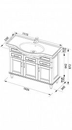 Aquanet Тумба с раковиной Амелия H 110 орех (179452) – фотография-7