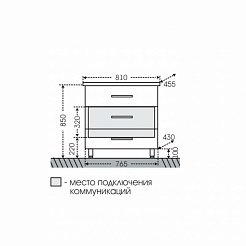 СанТа Тумба с раковиной Виктория 80 М напольная – фотография-6