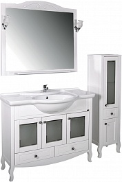 ASB-Woodline Зеркало для ванной "Флоренция 105" патина, серебро, массив ясеня – фотография-2