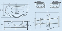 Triton Акриловая ванна "Милена 170" R со стеклом – фотография-6