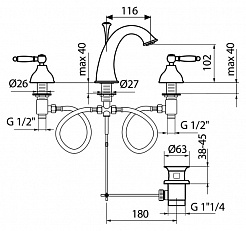 Webert Смеситель Dorian DO750101010 золото, для раковины – фотография-2