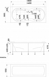 100Acryl Акриловая ванна Acrylora 180x80 – фотография-3