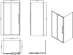 Esbano Душевой уголок Flex 120x90 ESF-129PS-C профиль хром стекло прозрачное – фотография-9