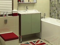 Акватон Мебель для ванной "Фабиа 65 М" фисташковая/дуб инканто – фотография-6