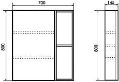 Comforty Зеркальный шкаф Соло 70 дуб темно-коричневый – фотография-6