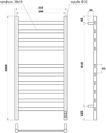 Point Полотенцесушитель электрический Селена П10 500x1000 PN16850B черный – фотография-3