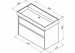 Aquanet Тумба с раковиной Nova Lite 90 2 ящика, дуб рустикальный – фотография-9