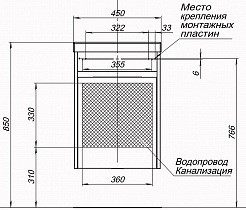 Aquanet Тумба с раковиной "Дувр 45" – фотография-3