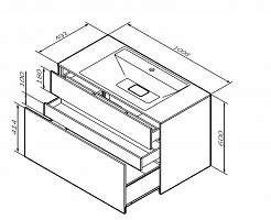 Am.Pm Тумба с раковиной Inspire 2.0 100 белый матовый – фотография-4