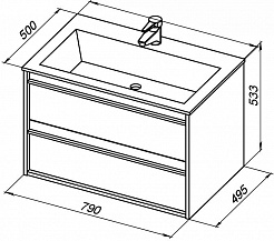 Aquanet Мебель для ванной Lino 80 подвесная белая матовая – фотография-11