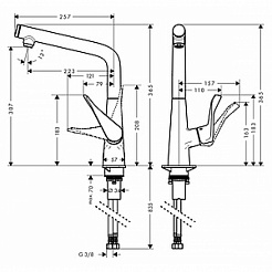 Hansgrohe Смеситель Metris Select 14883000 для кухонной мойки – фотография-5