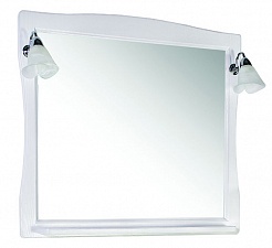 ASB-Woodline Зеркало для ванной Модена 85 белый, массив ясеня – фотография-1