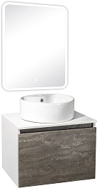 Runo Мебель для ванной Бари 60 Sole подвесная железный камень/белая – фотография-1