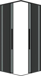 Grossman  Душевой уголок Galaxy 70x70x195 профиль черный матовый стекло тонированное – фотография-2