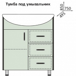 Какса-а Мебель для ванной Винтер 75 – фотография-6