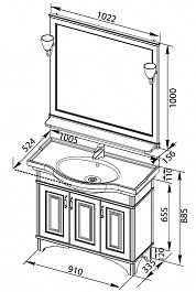 Aquanet Мебель для ванной Валенса 100 черный краколет/серебро (180455) – фотография-5