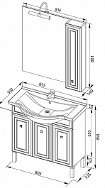 Aquanet Мебель для ванной "Стайл 85" с дверцами (181584) – фотография-5