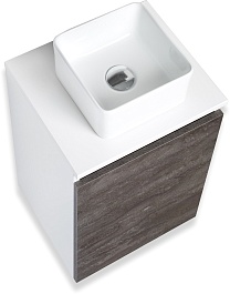 Runo Мебель для ванной Бари 40 R Uno подвесная железный камень/белая – фотография-5