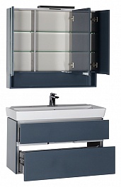 Aquanet Мебель для ванной "Виго 100" сине-серая – фотография-5