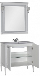 Aquanet Мебель для ванной Паола 90 белая/патина серебро (182133) – фотография-2