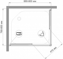 Royal Bath Душевой уголок HPD-C-CH 90х80х185 – фотография-4