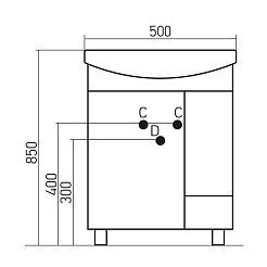 Mixline Мебель для ванной Бриз 50 R – фотография-3