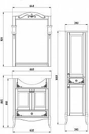 ASB-Woodline Тумба с раковиной Салерно 65 белый/патина серебро – фотография-7