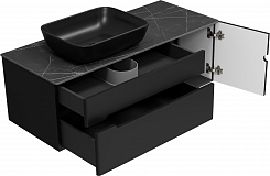 Misty Мебель для ванной Роял 120 подвесная черная матовая – фотография-8