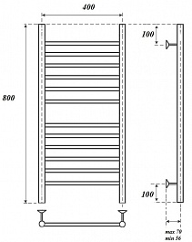 Point Полотенцесушитель водяной П12 400x800 PN10148S хром – фотография-3