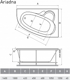 Relisan Акриловая ванна Ariadna 140x100 R – фотография-5