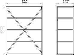 Comforty Стеллаж Лофт 90 дуб темно-коричневый/черный – фотография-5