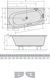 Alpen Акриловая ванна Astra 165x90 WL – фотография-2