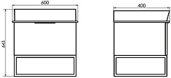 Comforty Мебель для ванной Порто 60 подвесная дуб темно-коричневый/черный муар – фотография-13