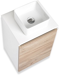 Runo Мебель для ванной Бари 40 R Uno подвесная дуб крафт/белая – фотография-5