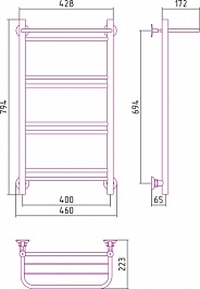 Стилье Полотенцесушитель Версия-Н1 800х400 – фотография-2
