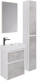 Dreja Мебель для ванной Slim 65 подвесная белая/бетон – фотография-3