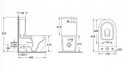 Esbano Унитаз компакт Alagon-C безободковый белый – фотография-3