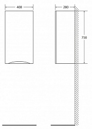 BelBagno Шкаф для ванной FLY-MARINO-750 L Bianco Opaco – фотография-2