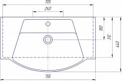 Opadiris Тумба с раковиной Тибет 75 нагал, с художественным стеклом – фотография-2