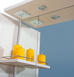 Бриклаер Зеркальный шкаф Бали 90 R светлая лиственница – фотография-2