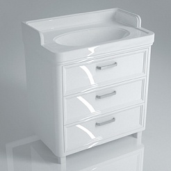 Kerama Marazzi Мебель для ванной Pompei 80, 3 ящика, белая – фотография-4