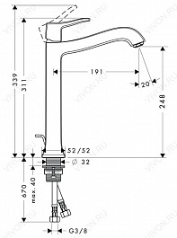 Hansgrohe Смеситель "Metris Classic 31078000" – фотография-3