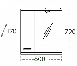 СанТа Мебель для ванной Сити Прима 60 L свет – фотография-2