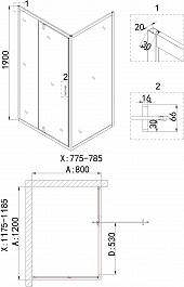 Niagara Душевой уголок Nova 120x80 NG-43-12AG-A80G – фотография-8